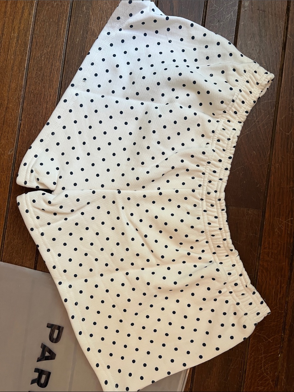 PARKE White & Denim Polka Dot Shorts Heritage Material Size Large NEW IN BAG - Picture 7 of 7